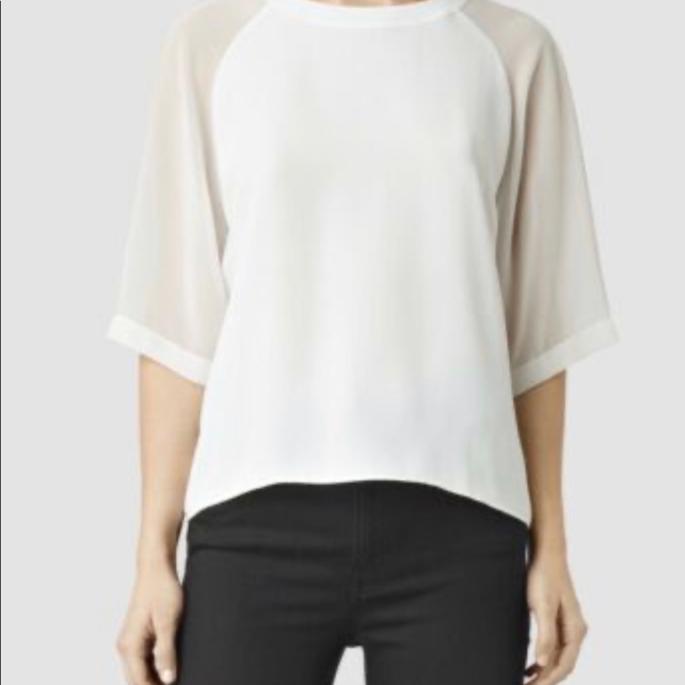 All Saints Uma Silk Top Medium